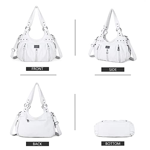 Angelkiss Large Purses and Handbags for Women Washed Faux Leather Crossbody Hobo Satchel Shoulder Handbag Tote Purse3