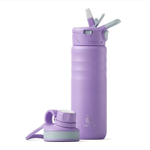 Image of IDEUS Vacuum Insulated Water Bottle, Stainless Steel Double Wall Flask Metal Sports Canteen with Leak-Proof Screw Cap (24oz (710ml), Violet)