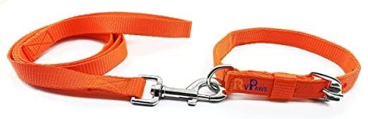 Pups&Pets Pet 22MM Leash and Collar Set, Adjustable Soft Nylon Plain Strip 0.75 inch Collar & Leash Set for Small & Medium Breeds Dog and Puppies (Orange) (B0CX9JCCQL) Amazon Price History, Amazon Price Tracker