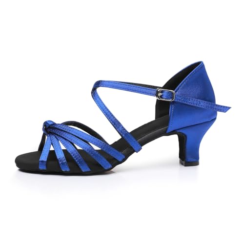 Rosefinch Women Ballroom Dance Shoes Latin Salsa Bachata Performance Dance Dancing Shoes 2" Black 3.5US3