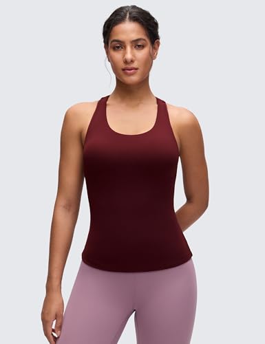 Image of CRZ YOGA Butterluxe Racerback Tank Tops | Light Support, Built in Bra, Removable Pads, Yoga, Extremely Soft, Scoop Neck, for Women