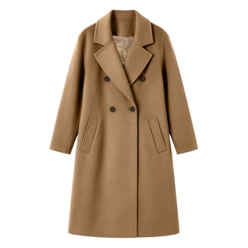 ANANASURF Winter Coats for Women Notch Lapel Single-Breasted Peacoat - image 8