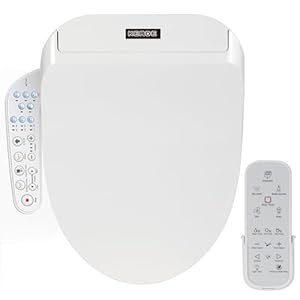 KERDE P30B Smart Bidet Toilet Seat – Dual Control (Side Panel & Remote), Warm Water Wash, Heated Seat, Warm Air Dryer, LED Night Light,Existing Toilets Electric Bidet Elongated Electronic Heated