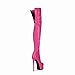 Thigh High Boots Women‘s Over The Knee Boots Fashion Sexy Platform Stiletto High Heels Patent Leather Rounded Toe Zipper Unisex Lug Sole Party Cosplay Boots-PINK-13.5