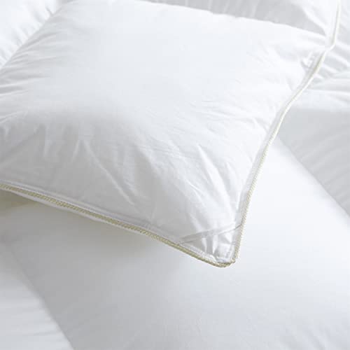Luxurious White Solid Medium Weight, King Size Goose Feathers Down Comforter for All-Season Weather Duvet Insert, Premium Baffle Box, 100% Egyptian Cotton Cover, 65 oz. Fill Weight