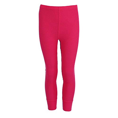 Fruit of the Loom Girl's Waffle Weave Top and Bottom Thermal Long Underwear Fuchsia3