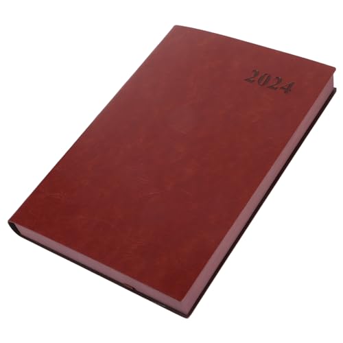 Agenda diaria y calendario semanal portátil con cuaderno de notas y delicada tapa marrón