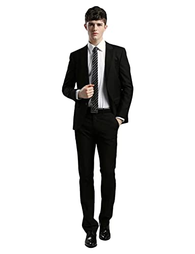 Costume Homme Slim Ensemble Veste Pantalon Business Vêtement Bureau Chic