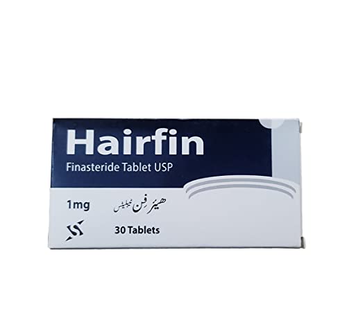 Finasteride DHT Blocker - Hairfin Hair Growth Supplements Clinically Tested Hair Treatment for hair loss and Thin hair (30 Tablets x 1mg)