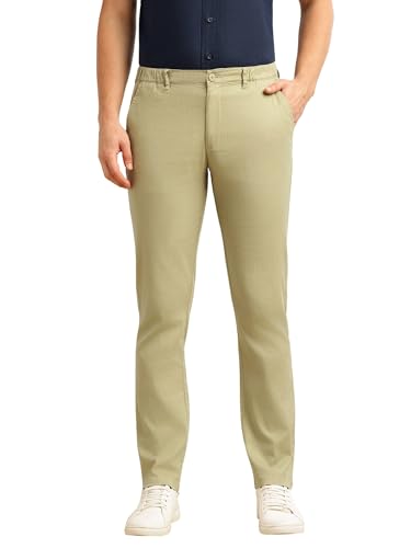 Image of Thomas Scott Men's | Straight Fit | Mid-Rise | Solid | 4 Pockets | Woven | Chinos Trouser