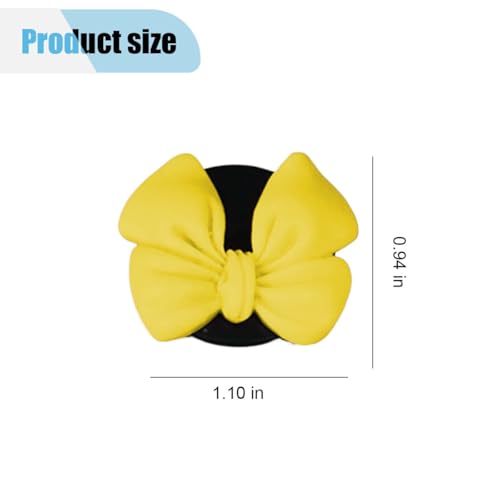 Image of 6PCS Bow Car Air Freshener Clips, Cute Air Conditioning Vent Clip, Aesthetic Car Interior Decoration Accessories, Automotive Dashboard Air Vent Trim Clip for Women Girl (Yellow)
