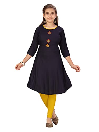Image of muhuratam Girls Navy Blue Colour Kurti (KURTI-9706-NAVY-BLUE-38)