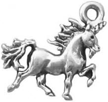 Unicorn Charm .925 Sterling Silver Perfect for Custom Bracelets, Anklets, Necklaces, Pendants, Earrings, and Rings. Also see matching earrings ASIN: B008GMYEVU