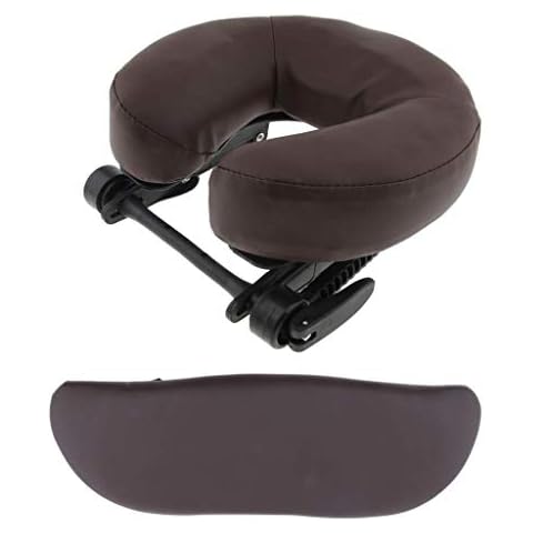 Tubayia U-Form Face Wiege Kissen Kopfpolster Kopfstütze mit Armauflage für Massagebett (Braun) Cover