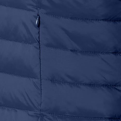 Amazon Essentials Damen Leichte wasserabweisende und packbare Steppweste, Navy, L