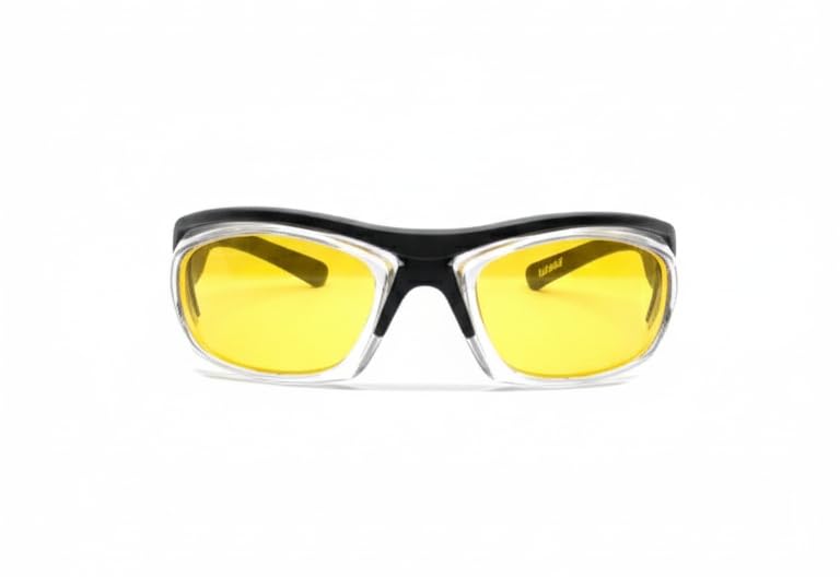 Image of THUNDERSTORM Safety Goggles Eye Protection Anti Pollution Eyewear For Multipurpose Riding Motorcycle Cycling Scratch Resistant UV Protected Glasses for Men & Women (Matte Black with Yellow Lens)