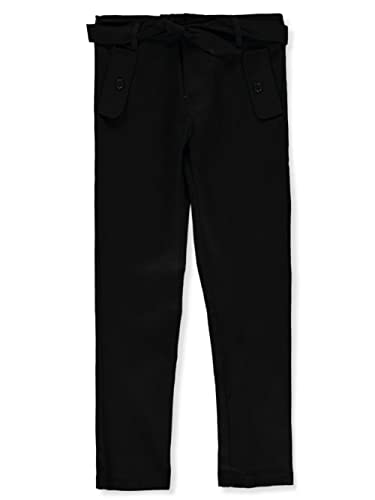 Denice Girls' Stretch Straight Pants with Sash