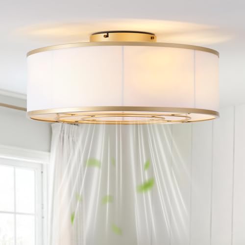 Metnaour Caged Low Profile Ceiling Fans with Lights