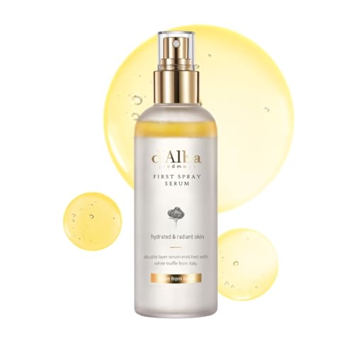 d'Alba Italian White Truffle First Spray Serum, Hydrating Face Moisturizer, Glow Serum for Radiant Skin, Non Comedogenic, All In One Mist, Vegan & Desert-Adapted 180ml