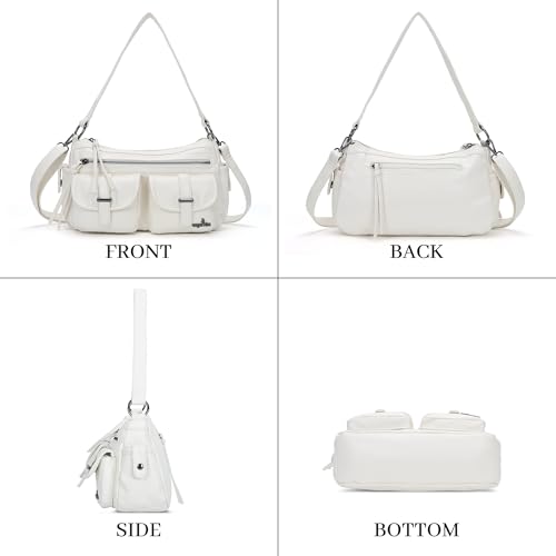 Image of Angel Kiss Hobo Purses for Women Crossbody Shoulder Bag Ladies Multi Pocket Handbags with Adjustable Shoulder Strap | Soft Vegan Leather