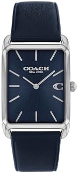 Coach Elliot Men's 2H Quartz Watch - Leather Strap - Tank Case - for Day or Night wear - Gift for Him - 26mm