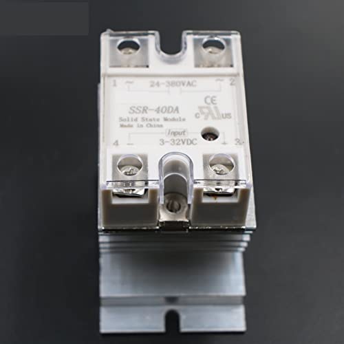 Relais à semi-conducteurs SSR-40DA 40A avec dissipateur de chaleur thermique en aluminium