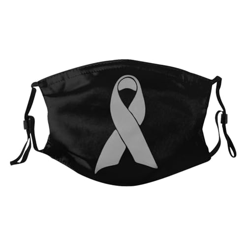 Brain Cancer Awareness Gray Ribbon Adult Dust Mask Adjustable Dust Face with 2 Filter2553