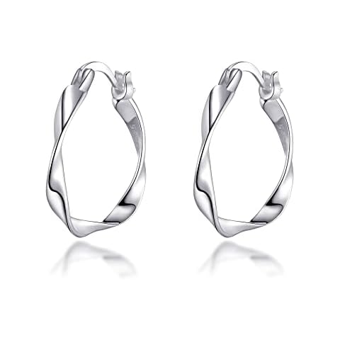 Philip Jones Sterling Silver Twist Hoop Earrings Cover