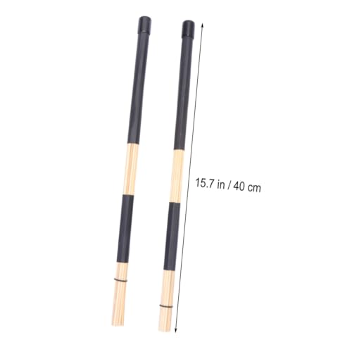 Baquetas para jazz Totority, par de baquetas para batería con mango de goma y varilla de madera de arce, color negro miniatura 2