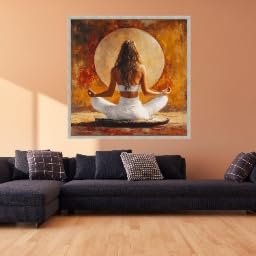 Toile de yoga méditative en tenue blanche pour harmoniser votre esprit