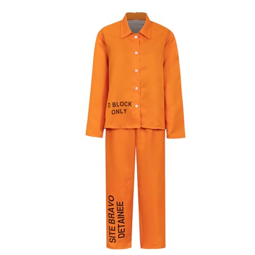 Generisch - Costume d'Halloween pour homme et femme - Combinaison de prisonnier orange - Tenue de cosplay Zatanna