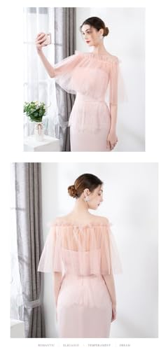 Women's Shawls and Wraps for Evening Dresses Tulle Wedding Bridal Scarf3