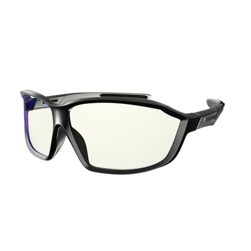 Image of Swanwick Classic Day Swannies - Premium Blue Light Blocking Glasses, Clear Lens, Block Blue Light from Gaming PC, Smartphone (Day Sporty Black, Regular)
