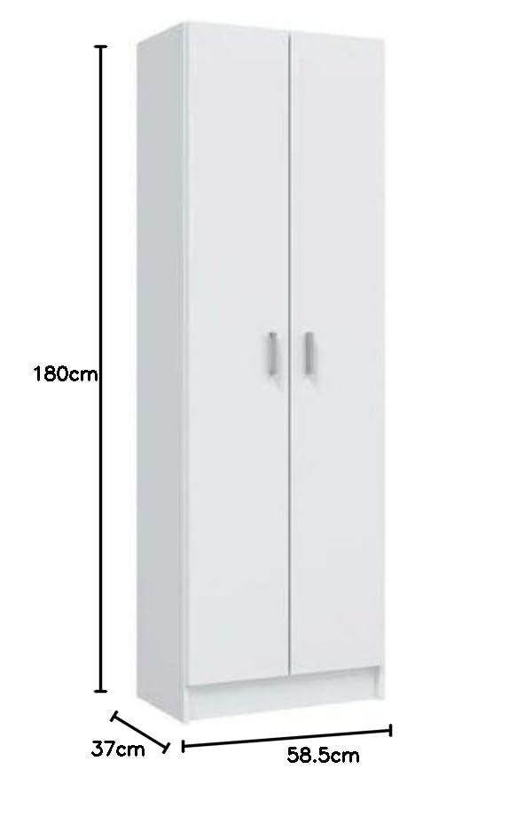 HOGAR24 ES Armario de 2 Puertas, Medidas: 180x58,5x37 cm, Color Blanco