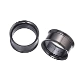 Ligero para llevar portátil. Healifty Acero Inoxidable Túneles Oídos Tapones Orejeras Expansores Doble Flared Túneles de perforación Piercing Orejas 18mm 2PCS (Negro)