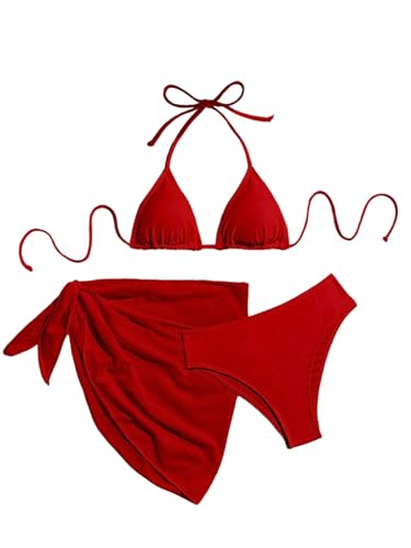 Bikini triangle 3 pièces avec haut dos nu et bas à nœuds GORGLITTER