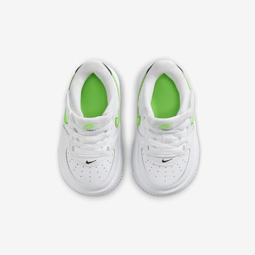 Nike Force 1 Low EasyOn Baby/Toddler Shoes (FN0236-106, White/Black/Green Strike) Size 74