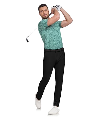 Mens Polo Shirts Short Sleeve Printed Quick‑Dry Golf Tops - image 3