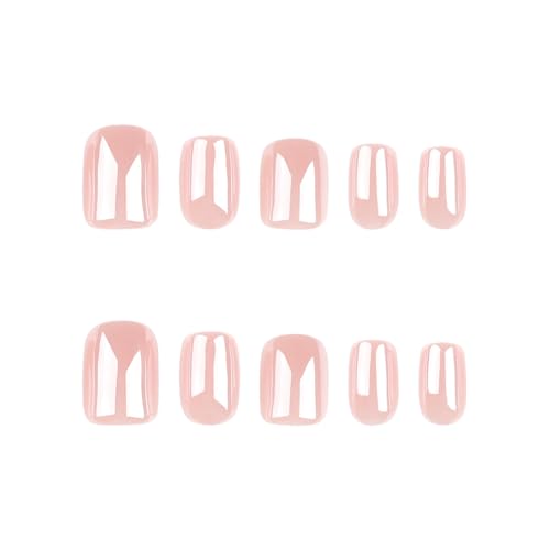 Image of Secret Lives New Pink Solid Color Press On Nails - Short Square Artificial Nail