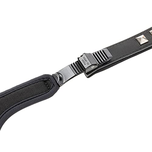 Ferplast Hundegeschirr mittelgroße Hunde Giotto Luxor MEDIUM, aus echtem Leder mit silbernen Nieten, Halsumfang: 38-46 cm, Brustumfang: 57-65 cm, Schwarz