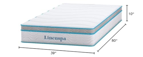 Image of Linenspa 10 Inch Hybrid Mattress - Medium Feel - Twin XL - Bed in a Box