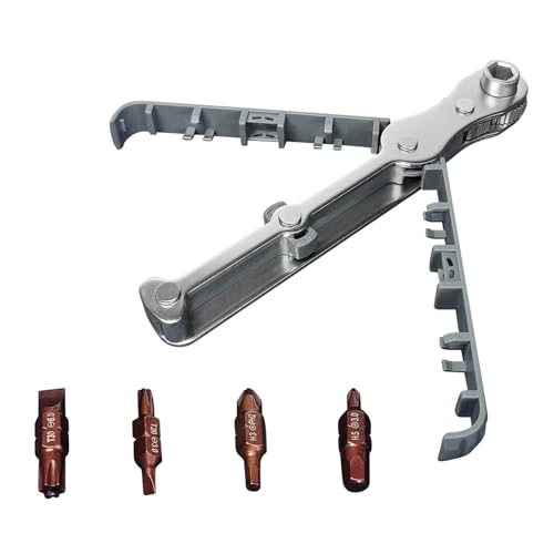 QIEIEI Right Angled Screwdriver 90 Degree Offset Ratcheting Screwdriver Pocket Ratchets Wrenches Bit Socket Set