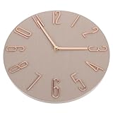 Ipetboom Orologio da Parete Silenzioso Moderno Beige in Abs Design Rotondo Elegante, Prestazioni Affidabili, per Ufficio e Camera da Letto