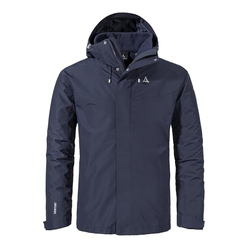 Schöffel Herren 3in1 Jacket Style Okere MNS, wasserdichte, atmungsaktive Outdoorjacke mit herausnehmbarer Fleecejacke, warme 3in1 Jacke mit verstellbarer Kapuze, navy blazer, 52