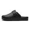 ERLINGO Mens Womens Garden Clogs, Slip on Mules Sandal Casual Beach Mule Clogs Ladies Comfort Flat Nurse Shoes Backless Kitchen Garden Slippers Soft Wide Fit Sandals Black #1