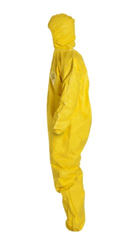 Dupont Tychem 2000 Qc127S Disposable Chemical Resistant Coverall With Hood, Elastic Cuff And Serged Seams, Yellow, 2X-Large (Pack Of 12) #TOP4