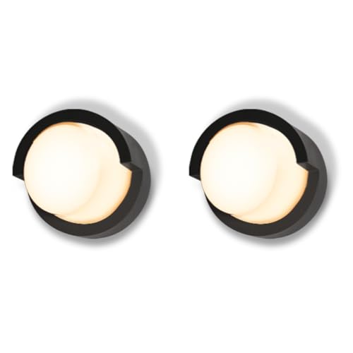 Image of Philips ARIS RD Single 7W LED Wall Light | IP65 Waterproof Outdoor Wall Fixture | Modern Architectural Wall Lamp for Home & Exterior | Warm White Light | Pack of 2