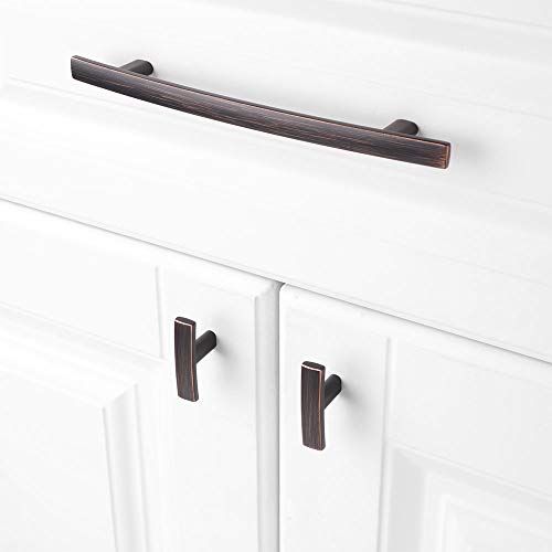 Koofizo T Cabinet Knob - Oil Rubbed Bronze Pull Handle, 10-Pack For Kitchen Cupboard Door, Bedroom Dresser Drawer, Bathroom Wardrobe Hardware (Overall Length 45Mm / 1.8 Inch) #TOP3