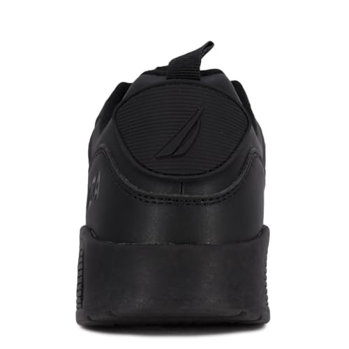 Nautica Tênis masculino fashion com cadarço tênis de basquete tênis de caminhada, Backshore-preto mo