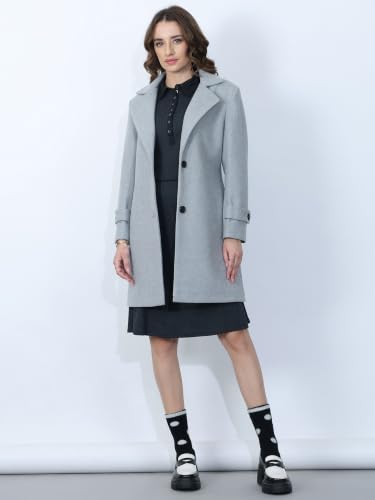 Image of PLAGG Women's Notched Lapel Long Overcoat